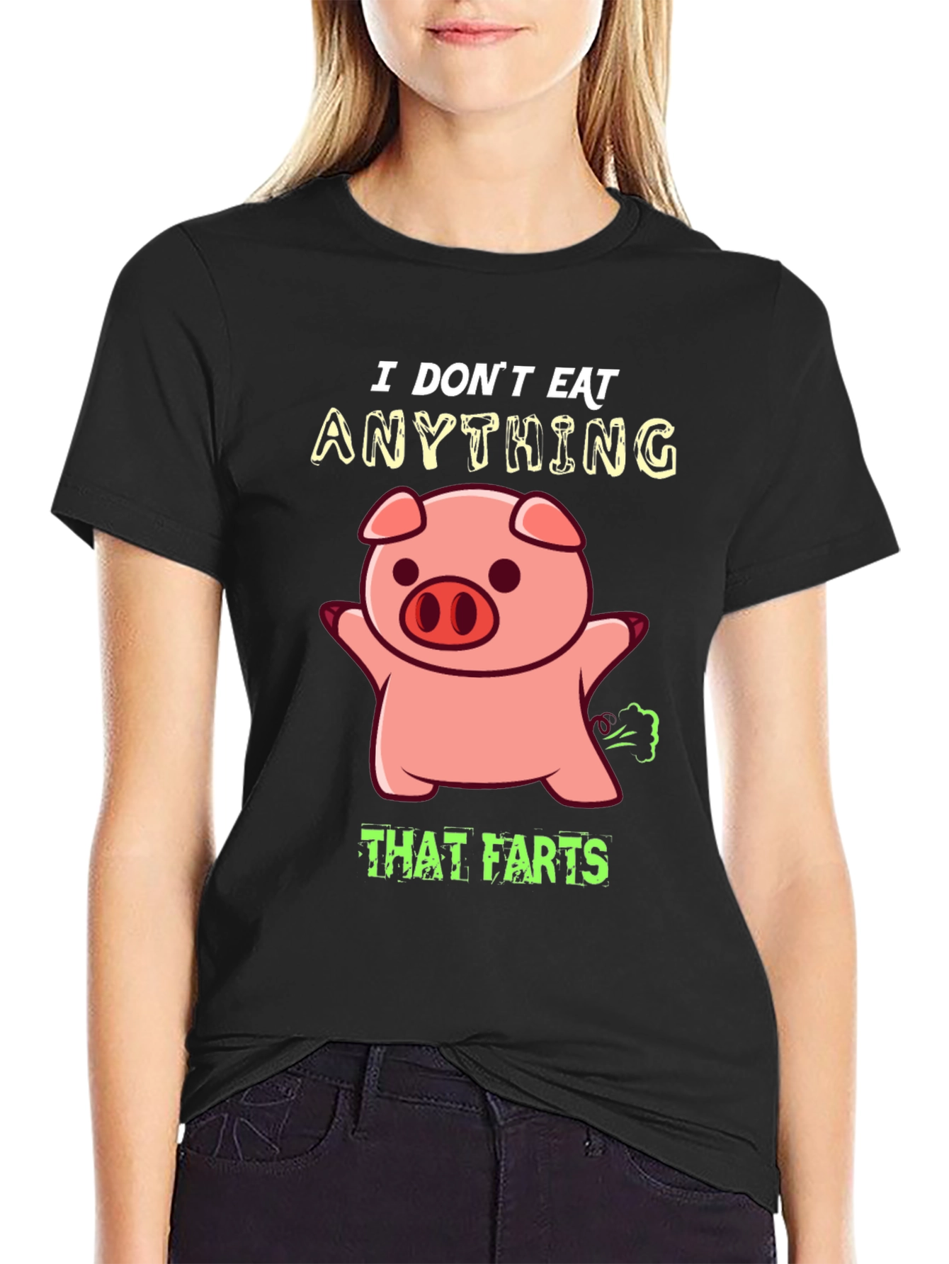 Funny Vegan T-Shirt - I Dont Eat Anything That Farts