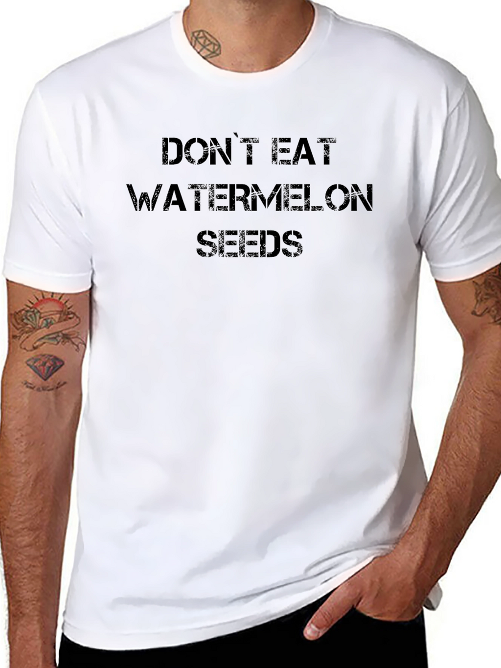Dont Eat Watermelon Seeds Black Graphic T-Shirt