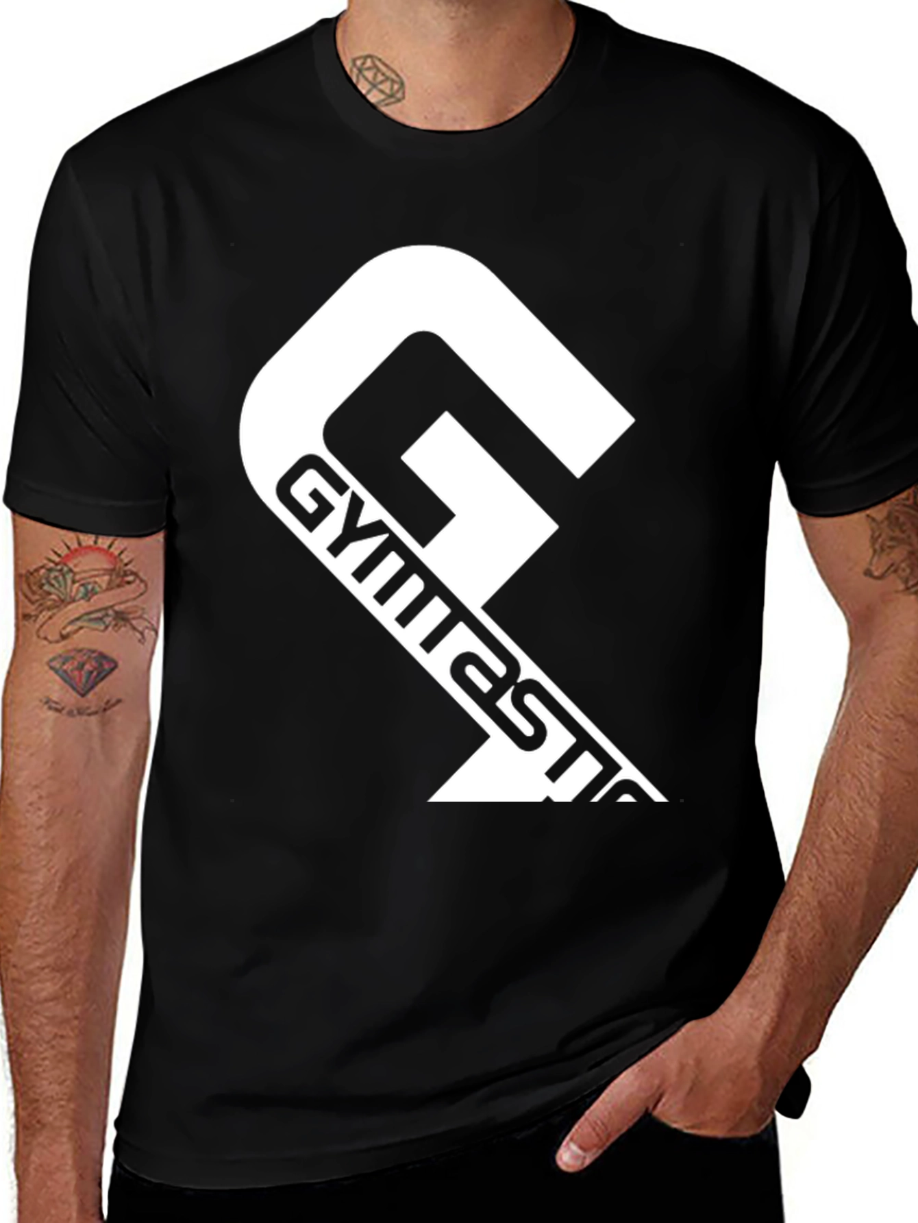Gymnastics Graphic Black T-Shirt