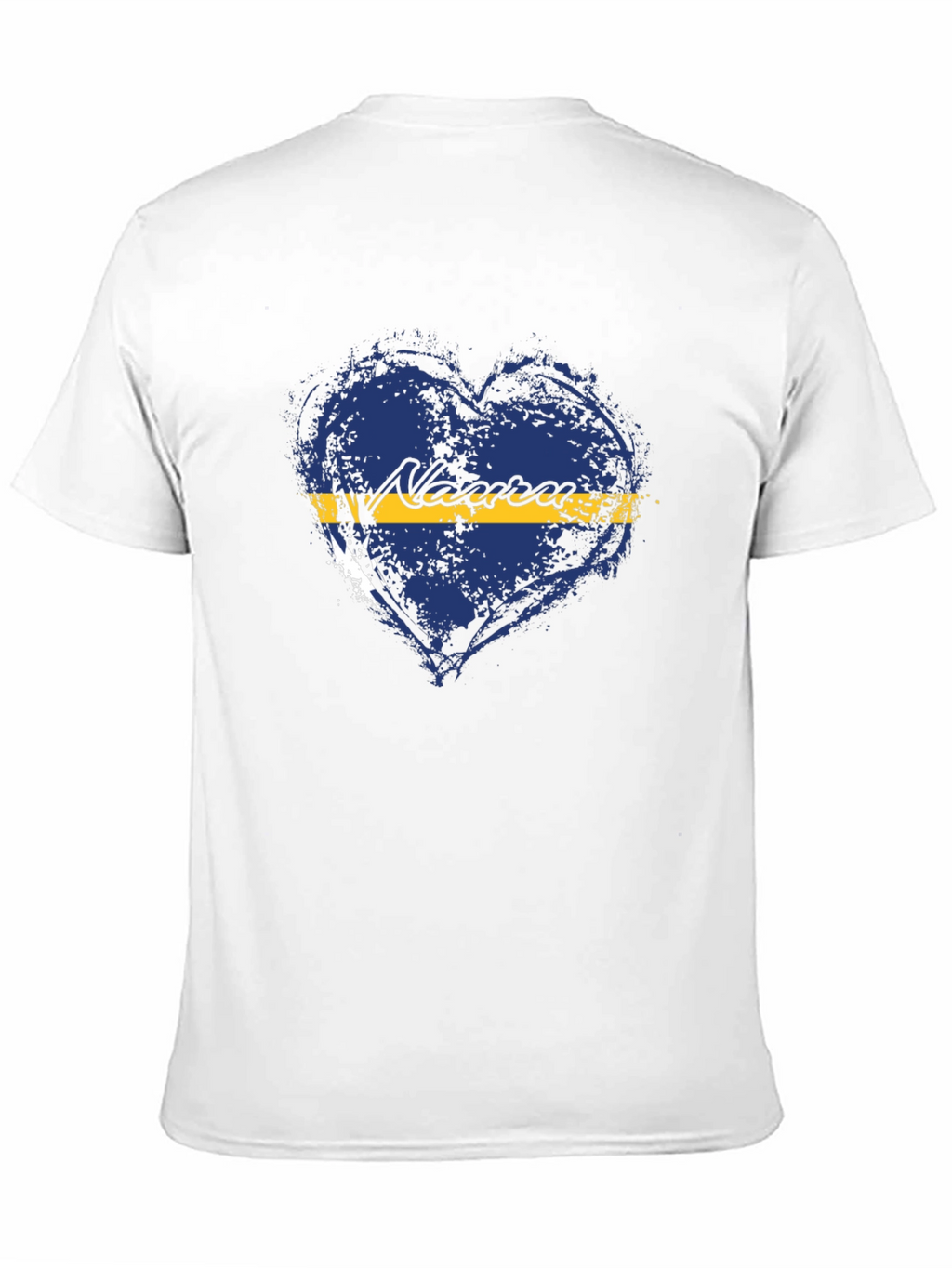 Nauru Flag Heart T-Shirt - Distressed Design