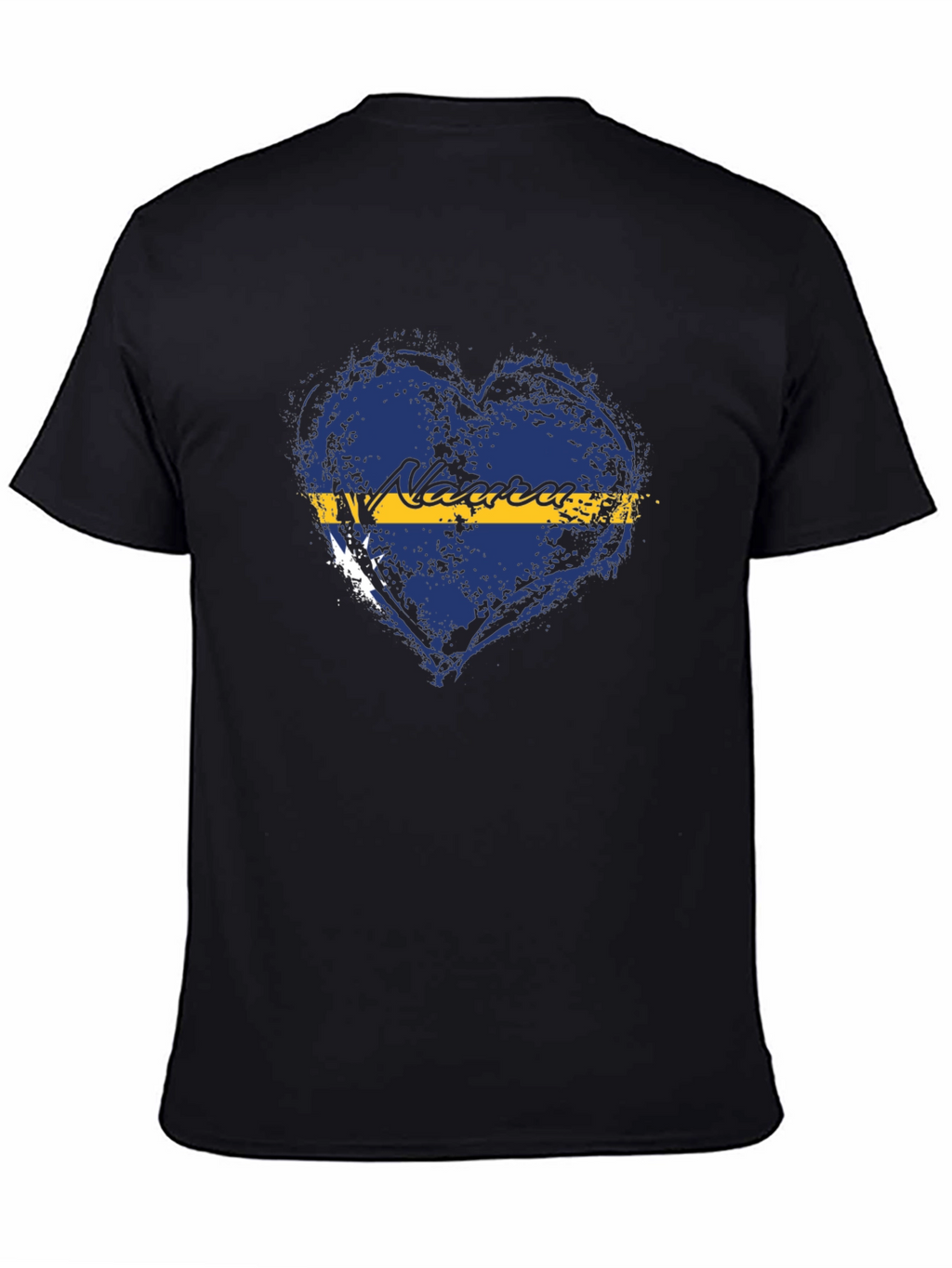 Nauru Flag Heart T-Shirt - Distressed Design