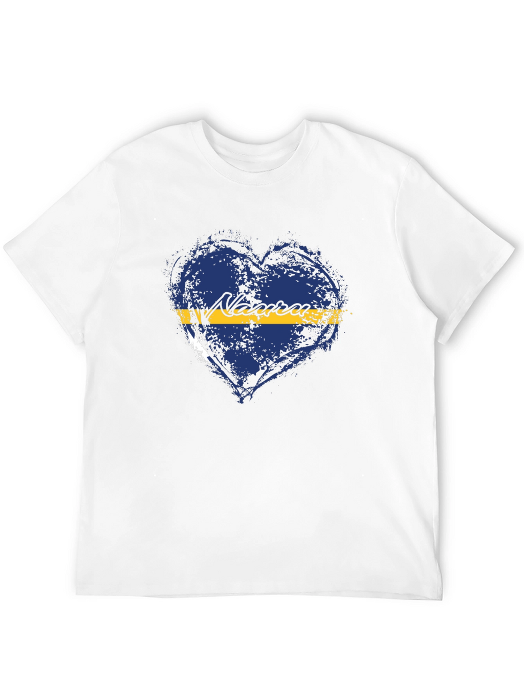 Nauru Flag Heart T-Shirt - Distressed Design