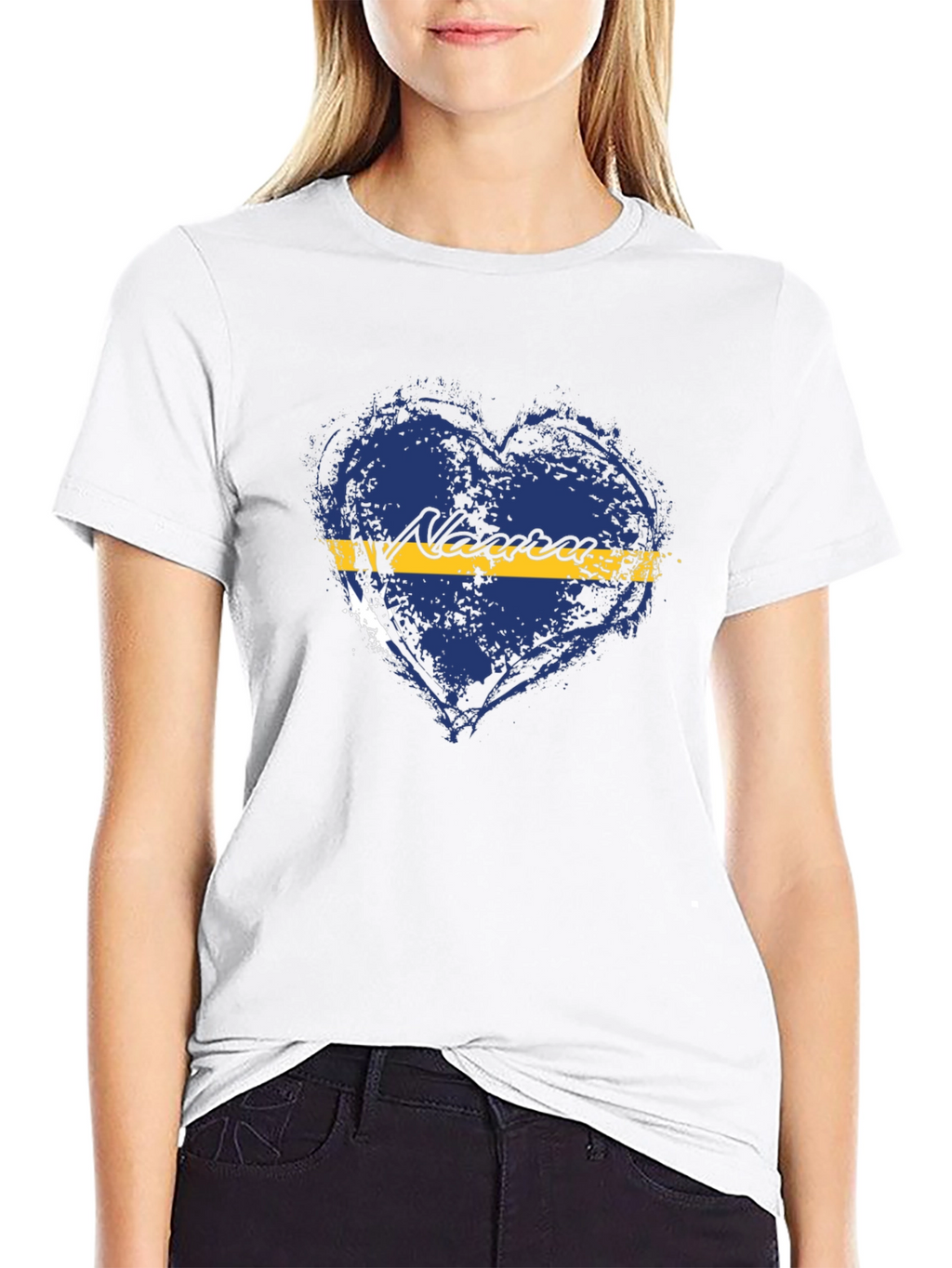 Nauru Flag Heart T-Shirt - Distressed Design
