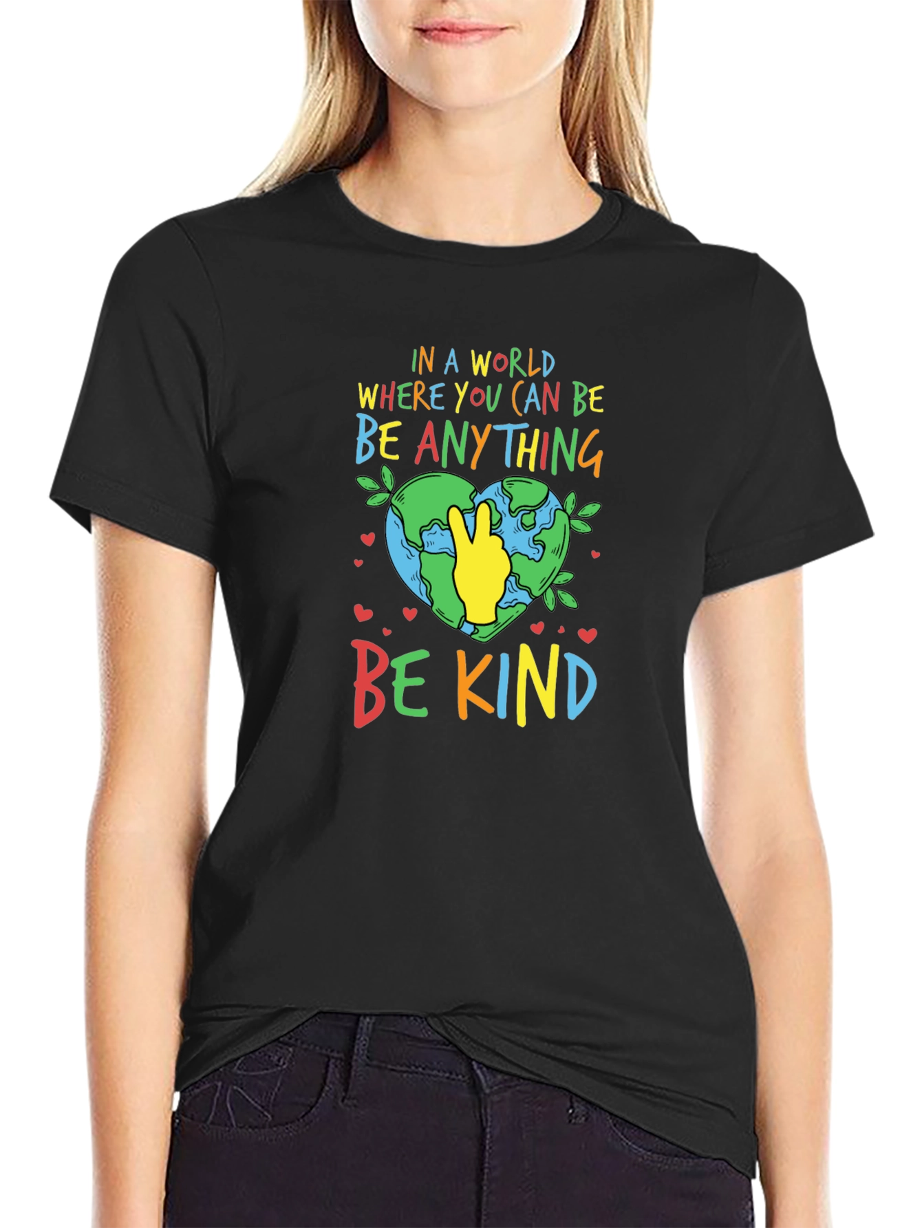 Be Kind T-Shirt - Earth Peace Sign