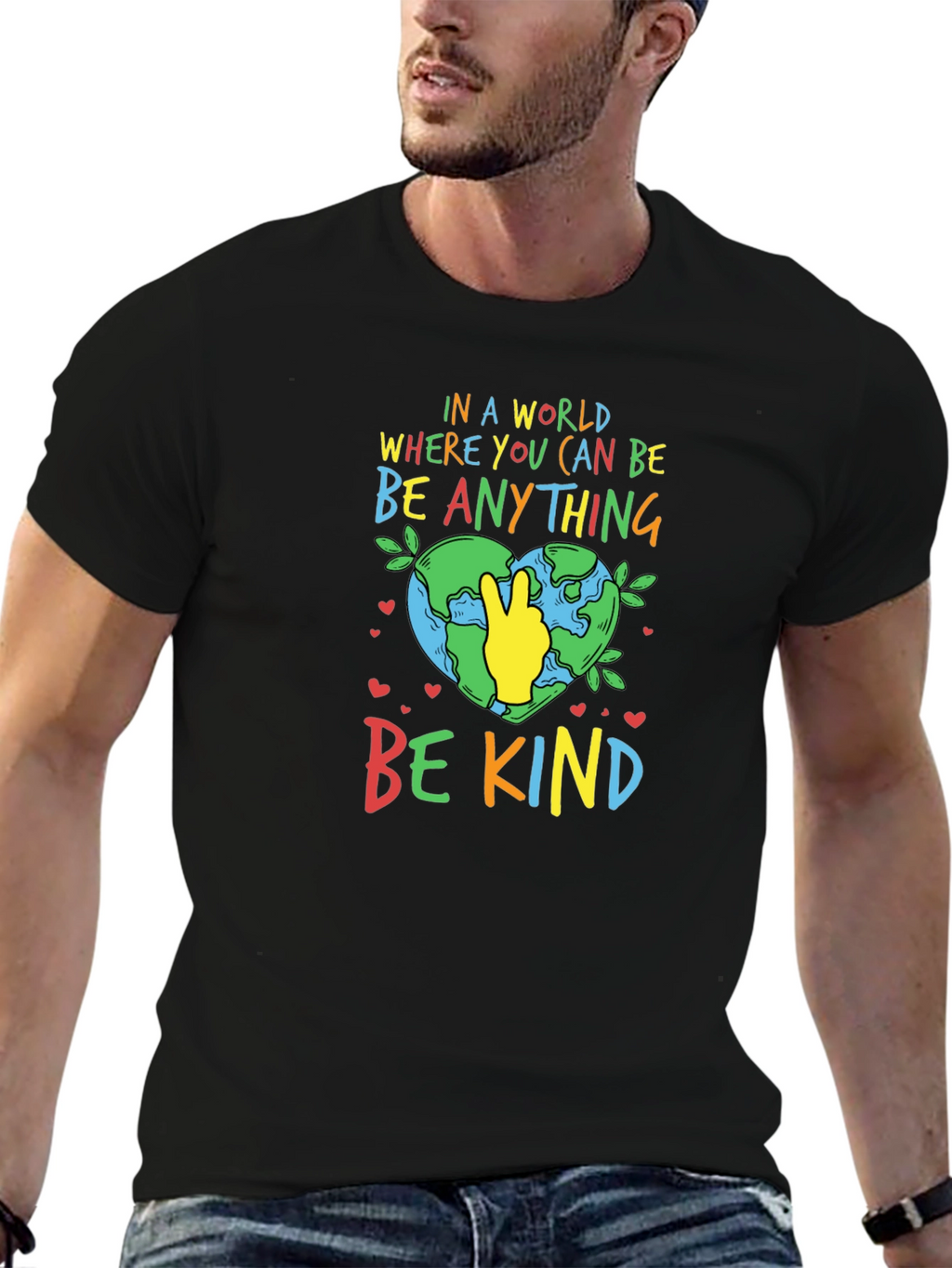 Be Kind T-Shirt - Earth Peace Sign