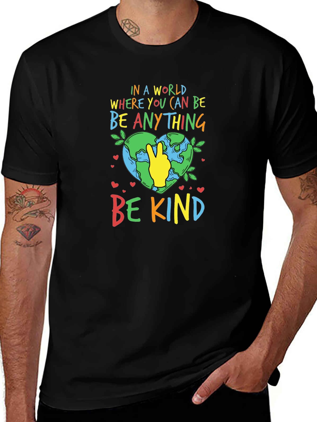 Be Kind T-Shirt - Earth Peace Sign