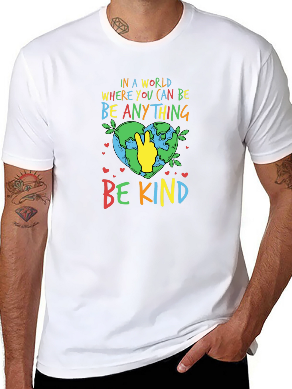Be Kind T-Shirt - Earth Peace Sign