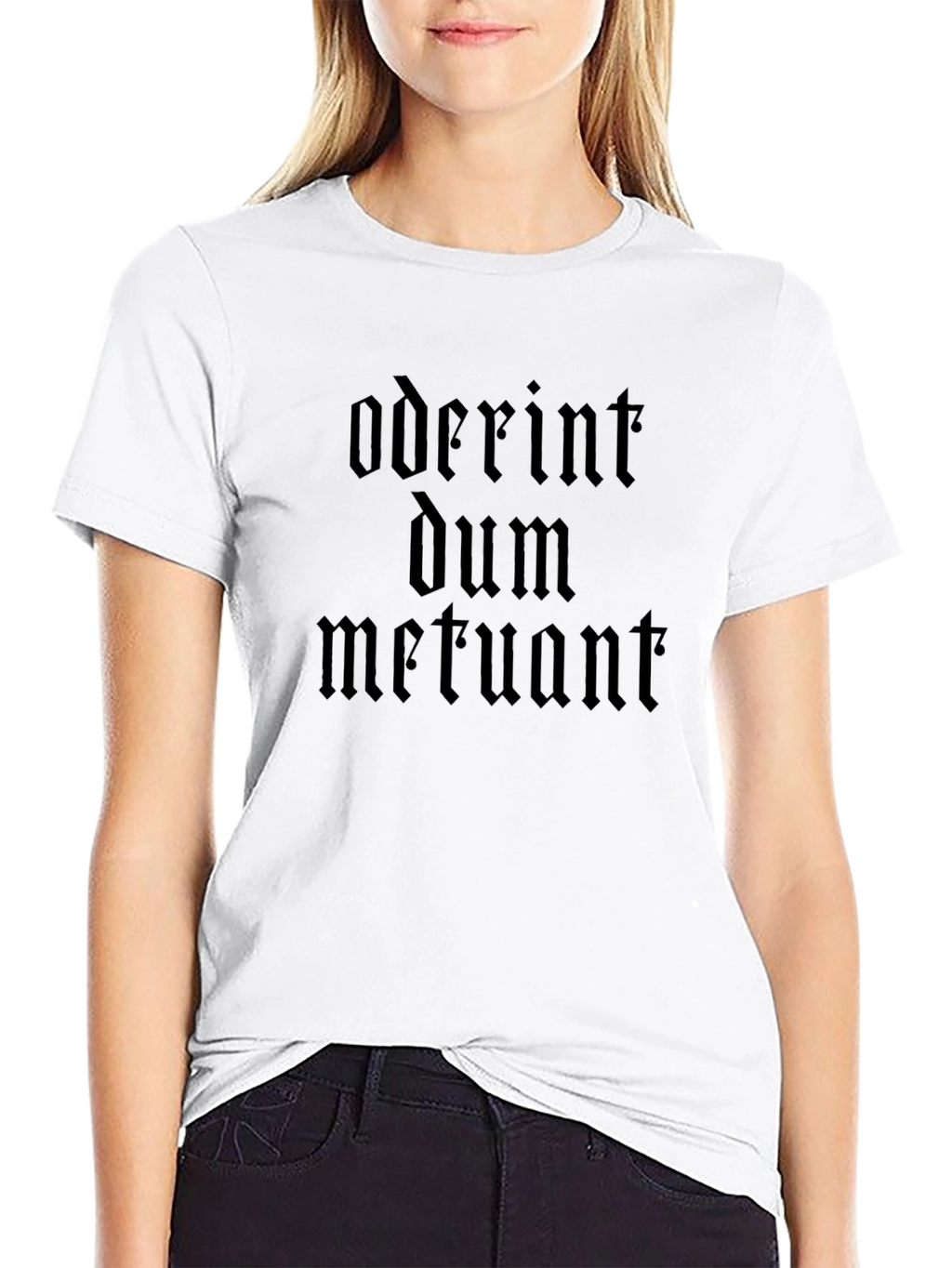 Oderint Dum Metuant Gothic Text Black T-Shirt