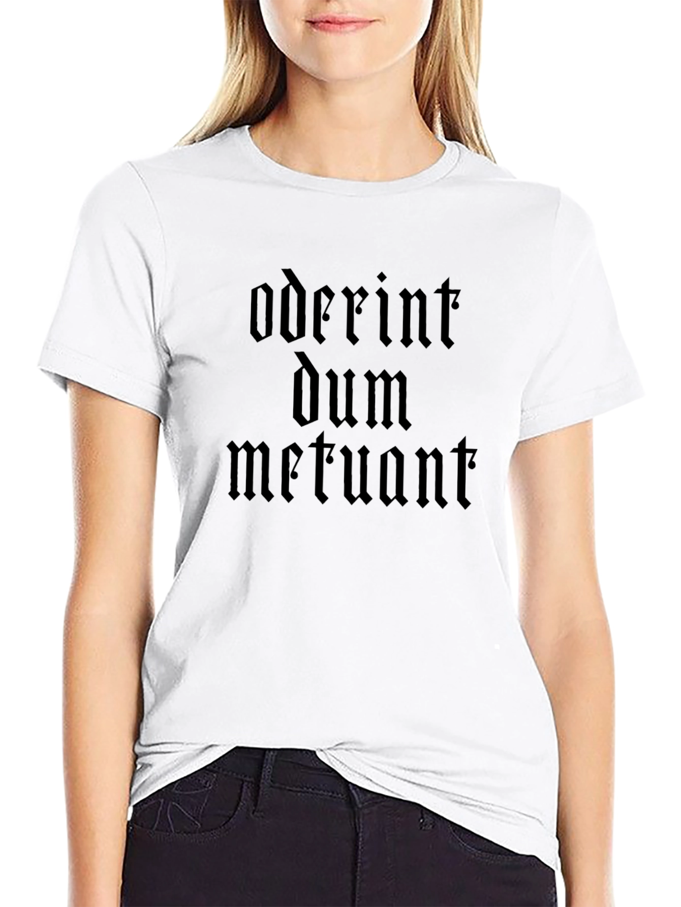 Oderint Dum Metuant Gothic Text Black T-Shirt