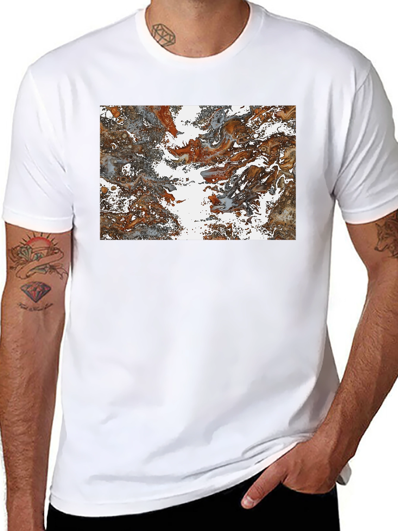 Abstract Swirl Graphic Print T-Shirt