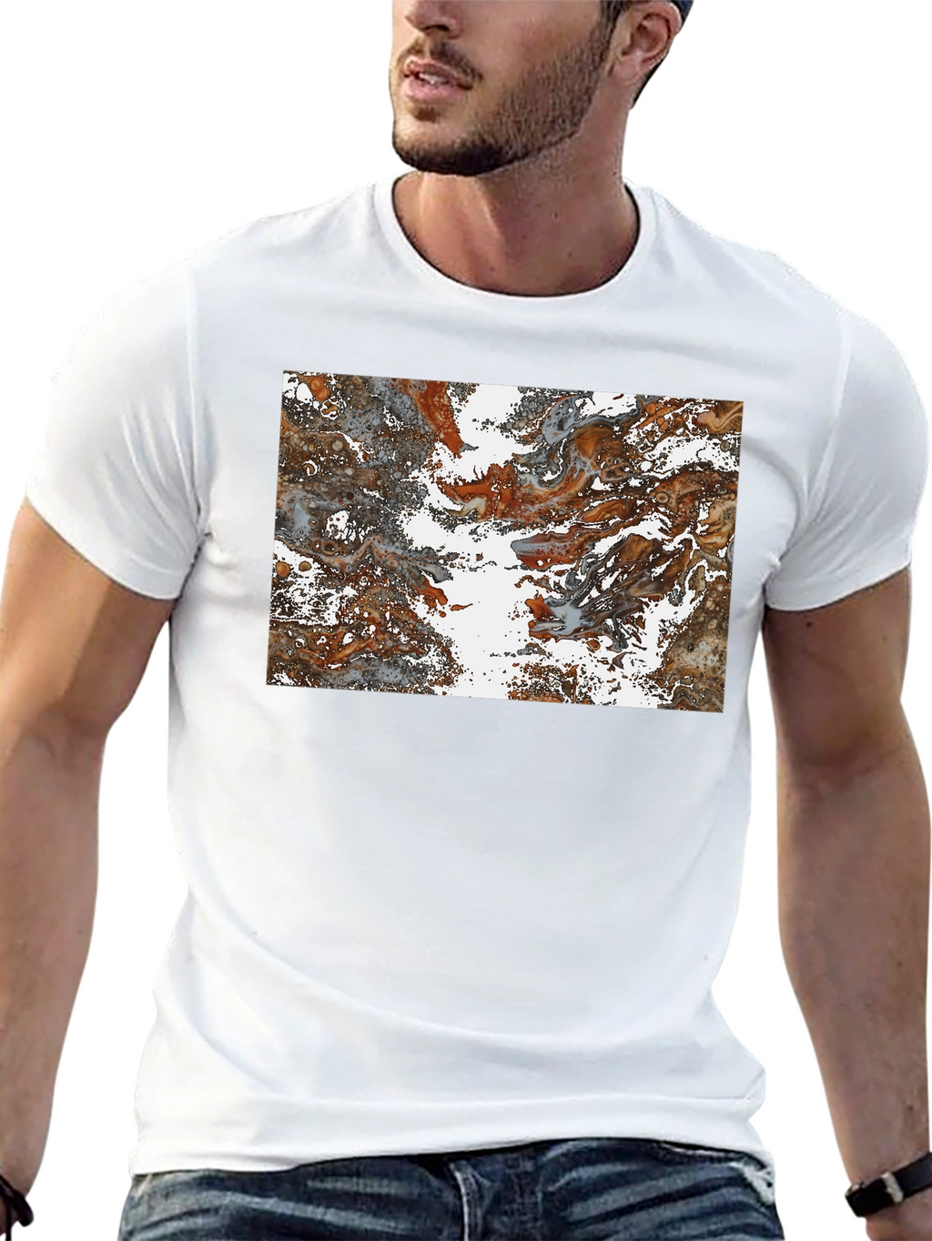 Abstract Swirl Graphic Print T-Shirt