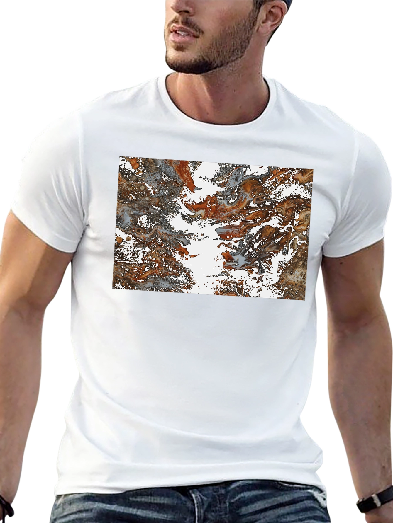 Abstract Swirl Graphic Print T-Shirt