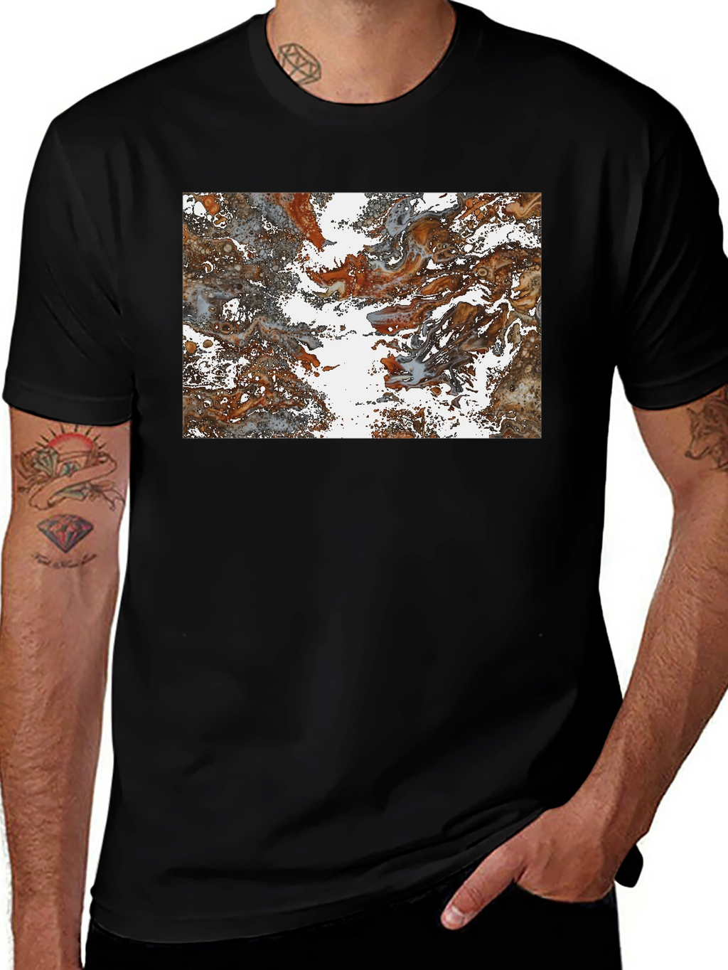Abstract Swirl Graphic Print T-Shirt