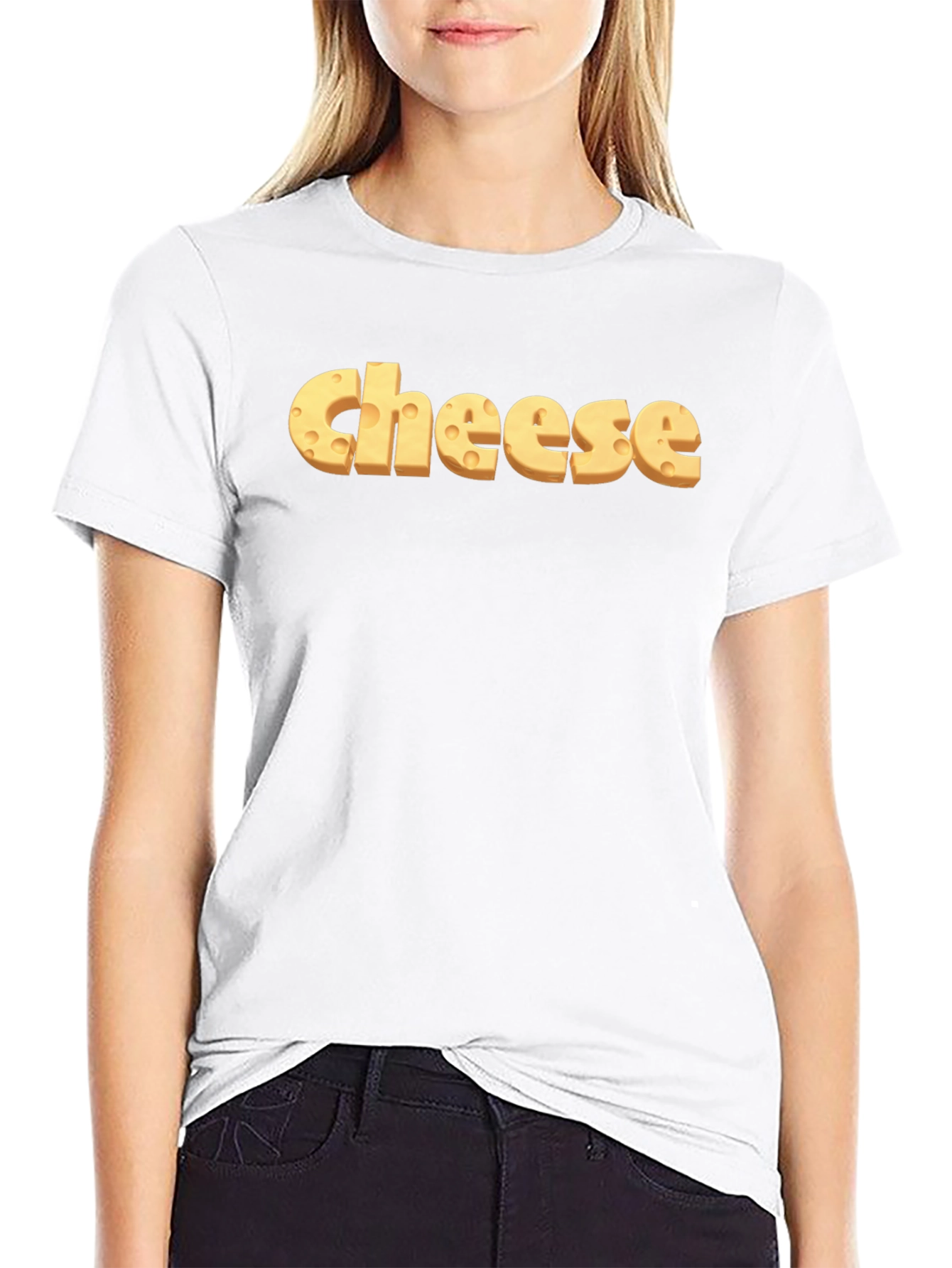 Cheese Graphic Black T-Shirt