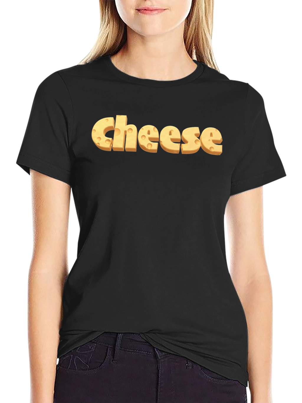 Cheese Graphic Black T-Shirt