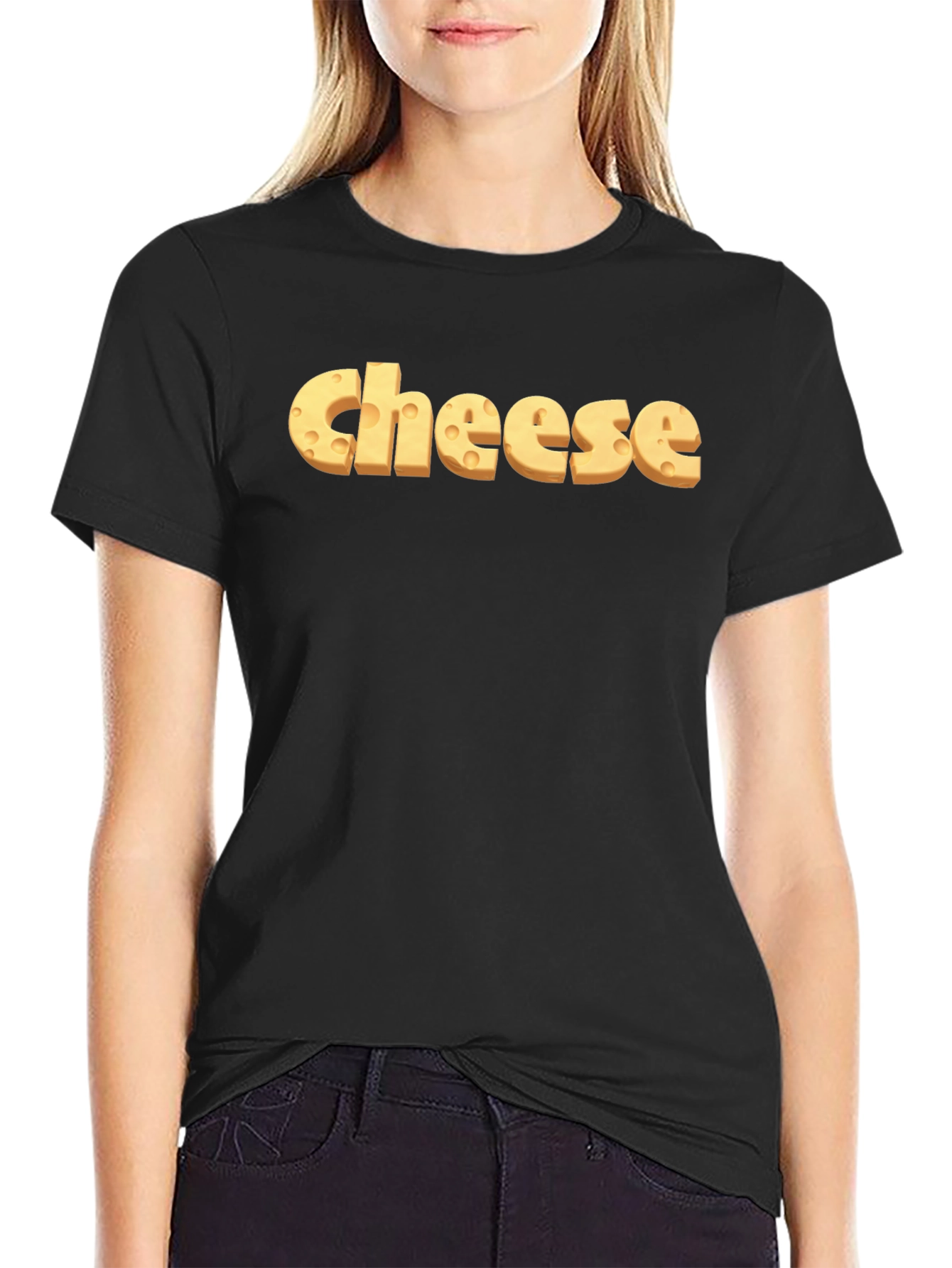 Cheese Graphic Black T-Shirt