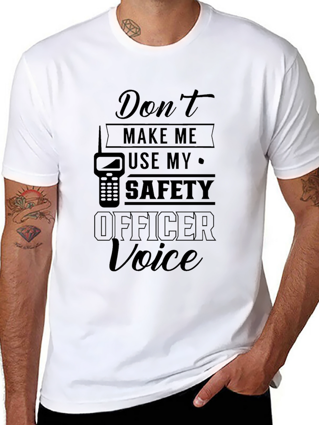 Safety Officer Voice T-Shirt - Black Novelty Tee