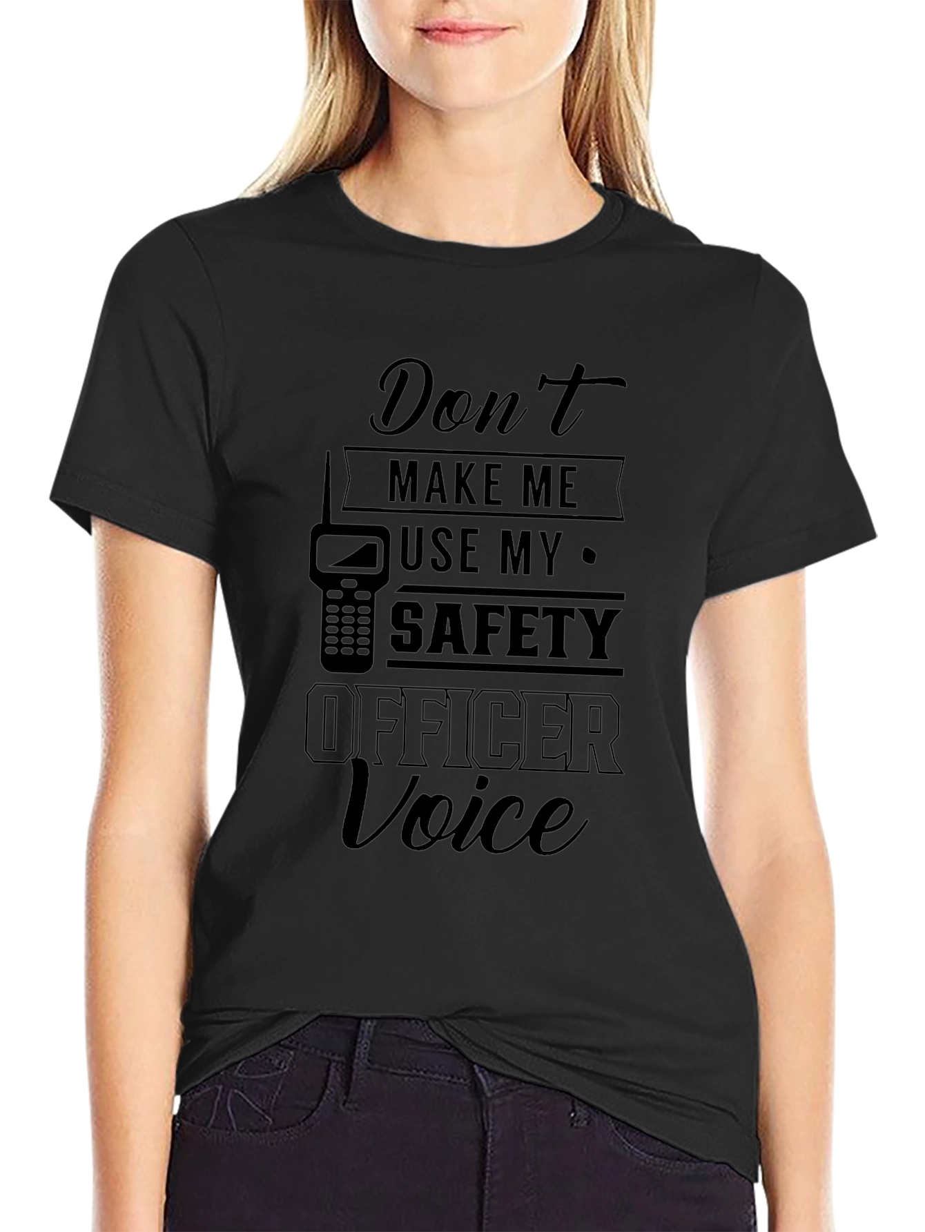 Safety Officer Voice T-Shirt - Black Novelty Tee