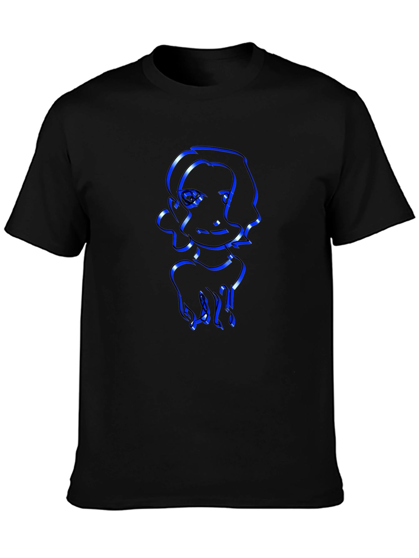 Cool Graphic Tee - Modern Blue Outline Design