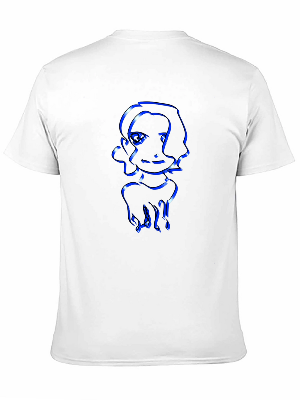 Cool Graphic Tee - Modern Blue Outline Design