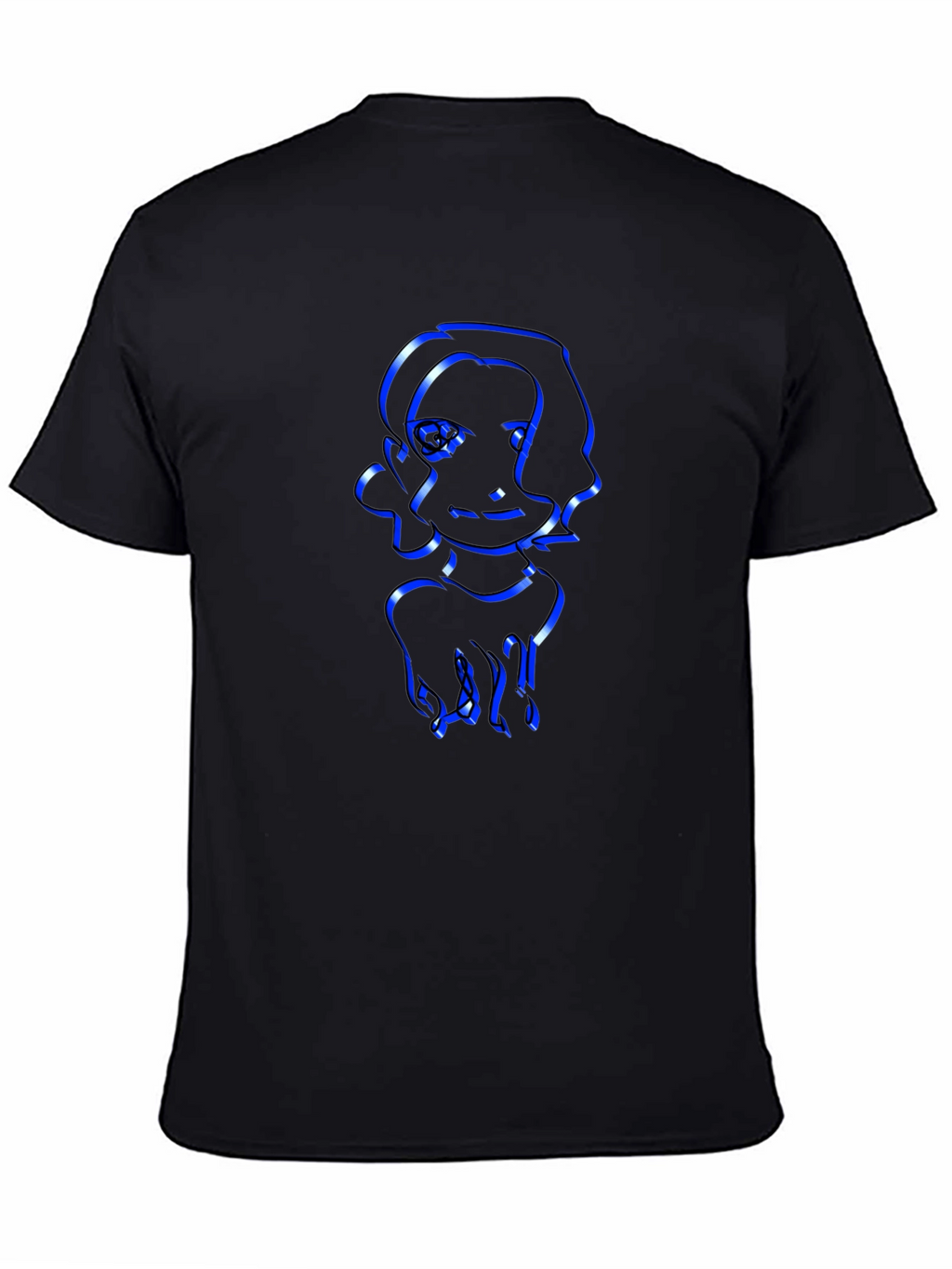 Cool Graphic Tee - Modern Blue Outline Design