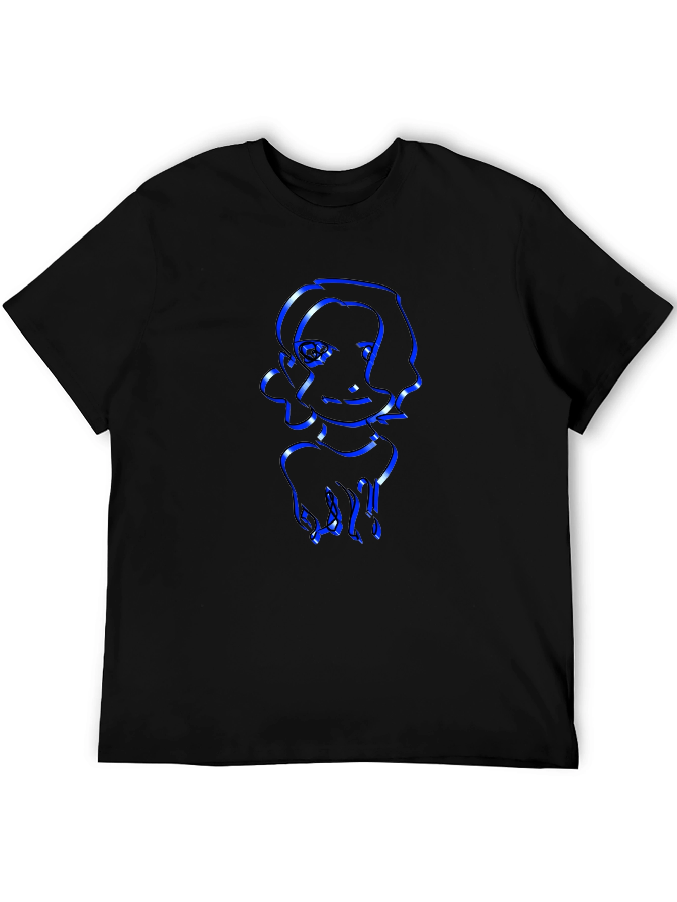 Cool Graphic Tee - Modern Blue Outline Design