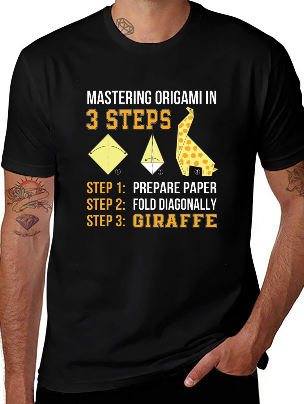 Origami Giraffe 3-Step T-Shirt