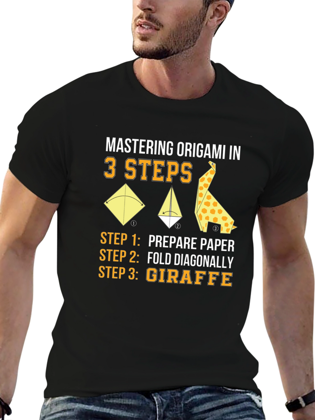 Origami Giraffe 3-Step T-Shirt