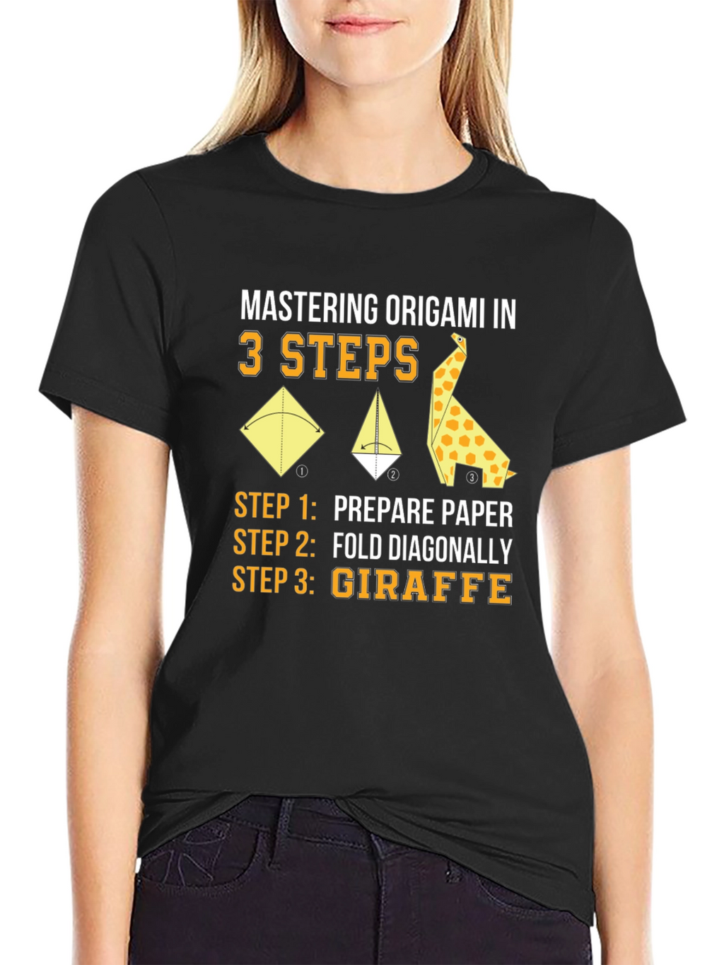 Origami Giraffe 3-Step T-Shirt