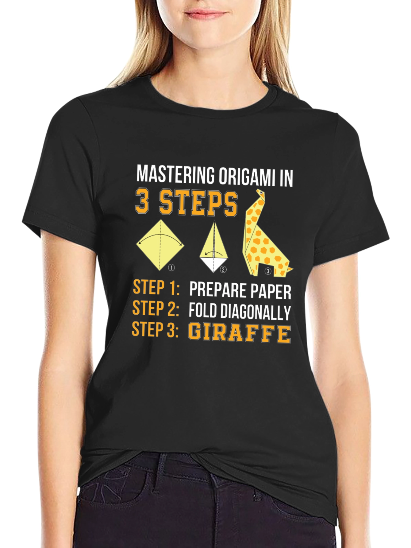 Origami Giraffe 3-Step T-Shirt
