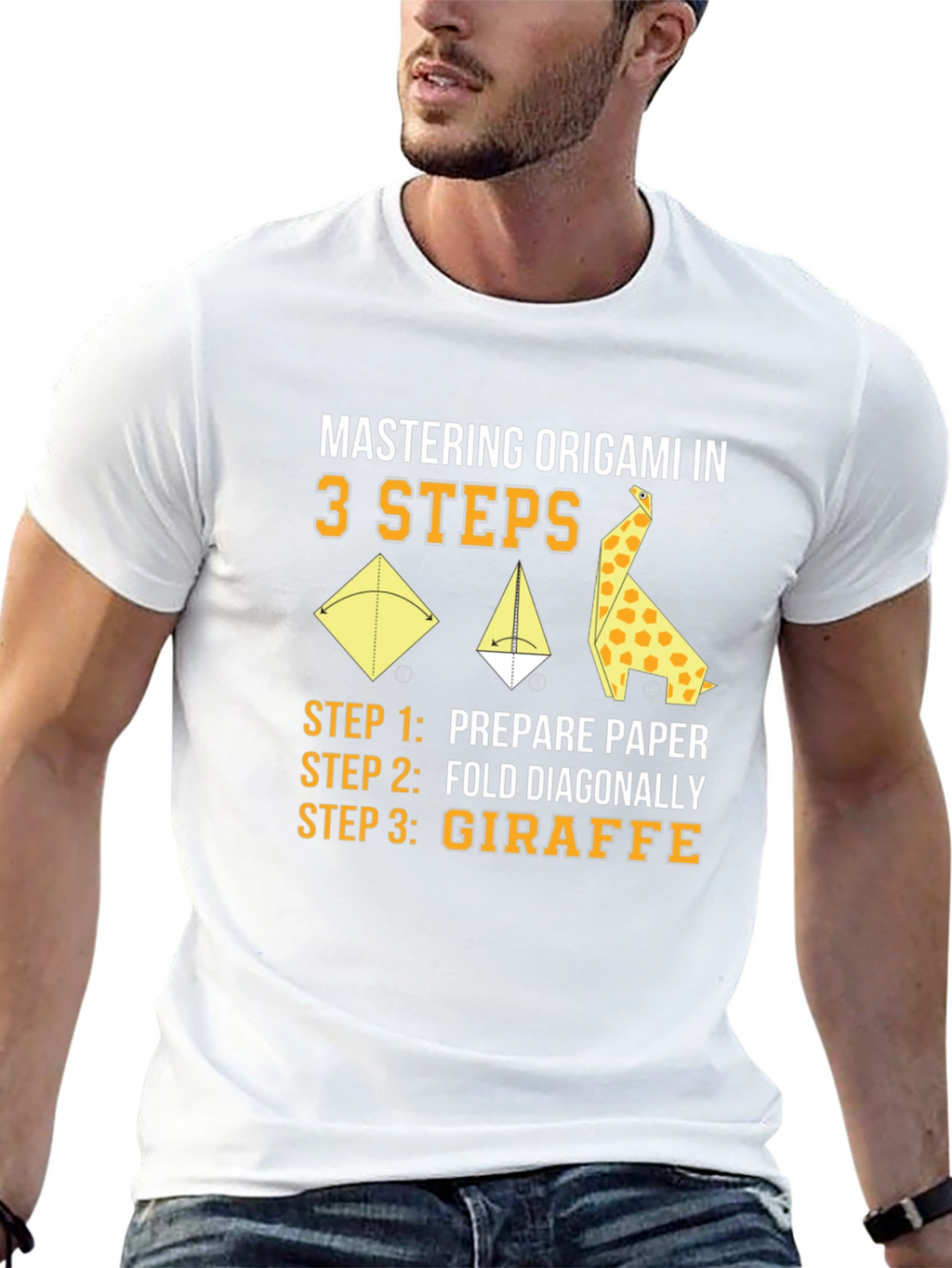 Origami Giraffe 3-Step T-Shirt