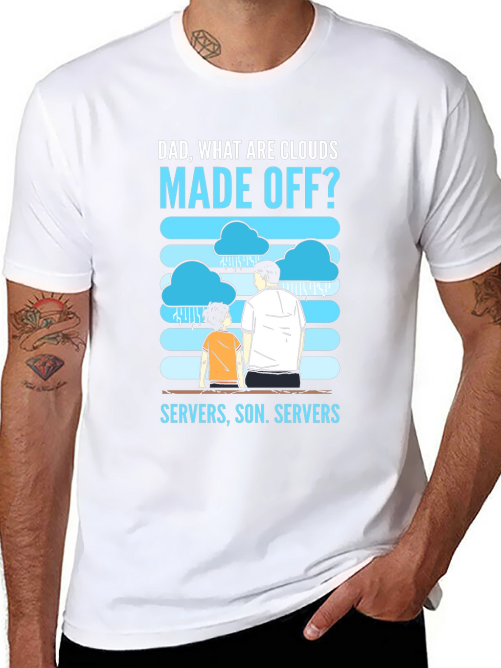 Dad What Are Clouds Made Off? Servers T-Shirt