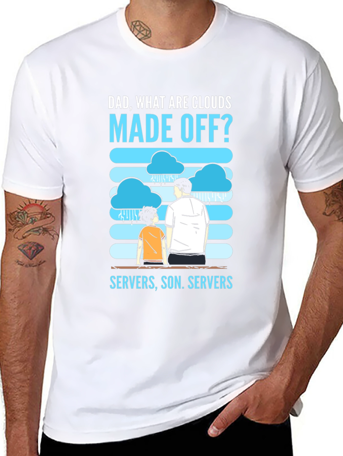 Dad What Are Clouds Made Off? Servers T-Shirt