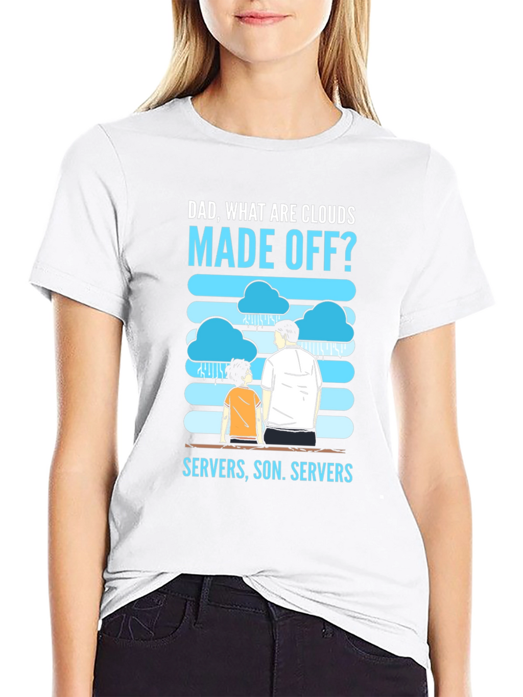 Dad What Are Clouds Made Off? Servers T-Shirt