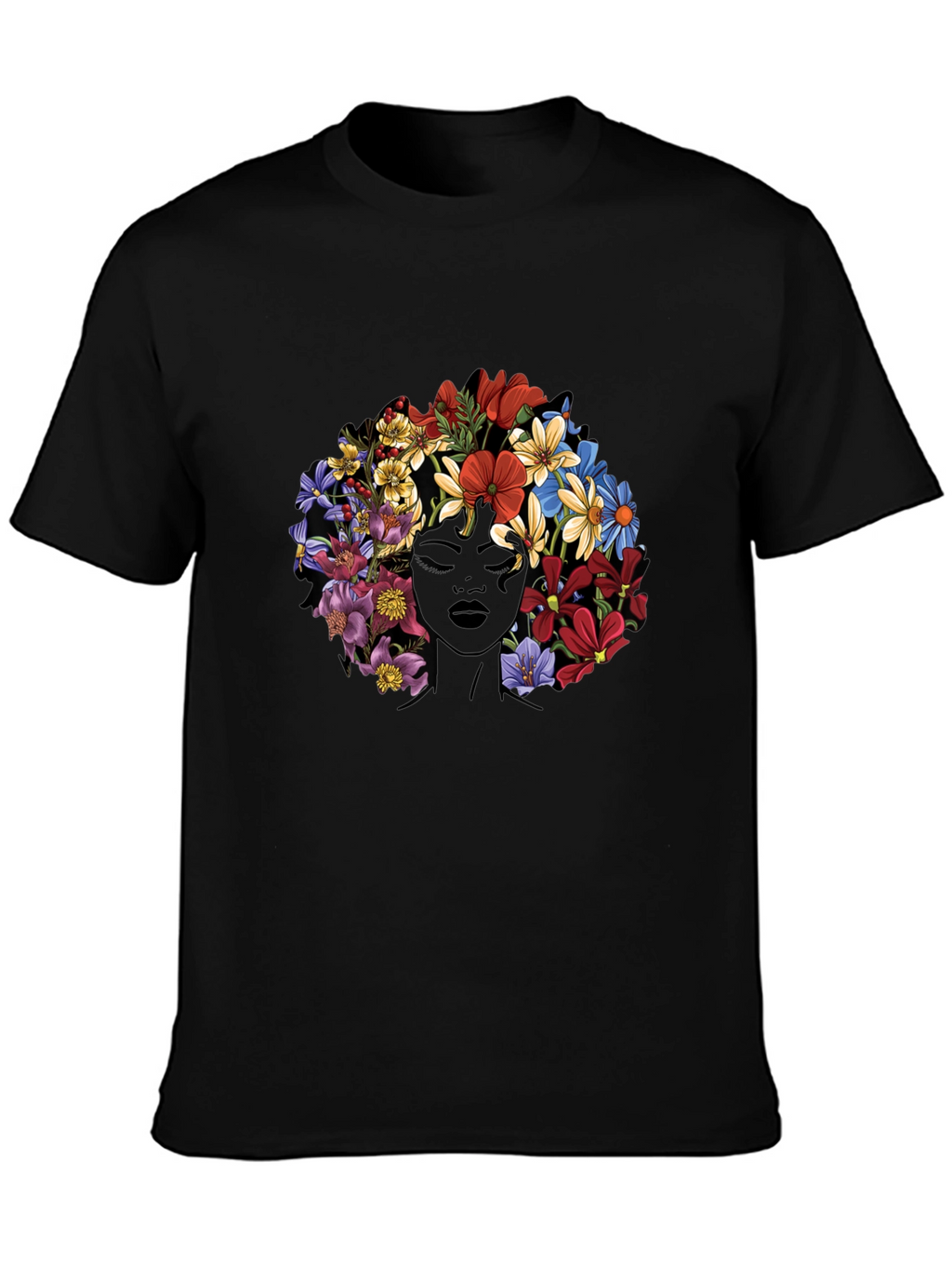 Floral Afro Womens Graphic Tee