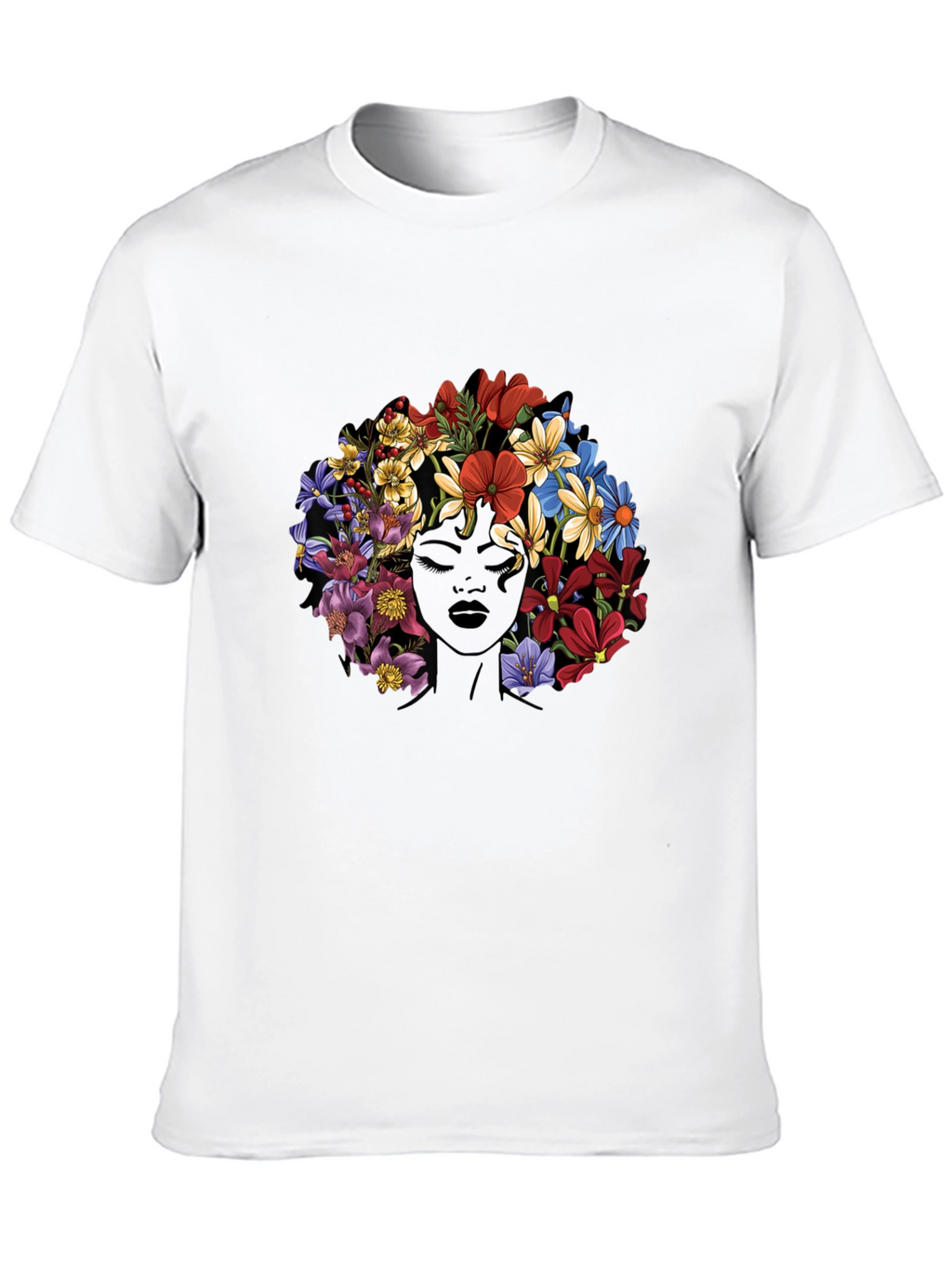 Floral Afro Womens Graphic Tee
