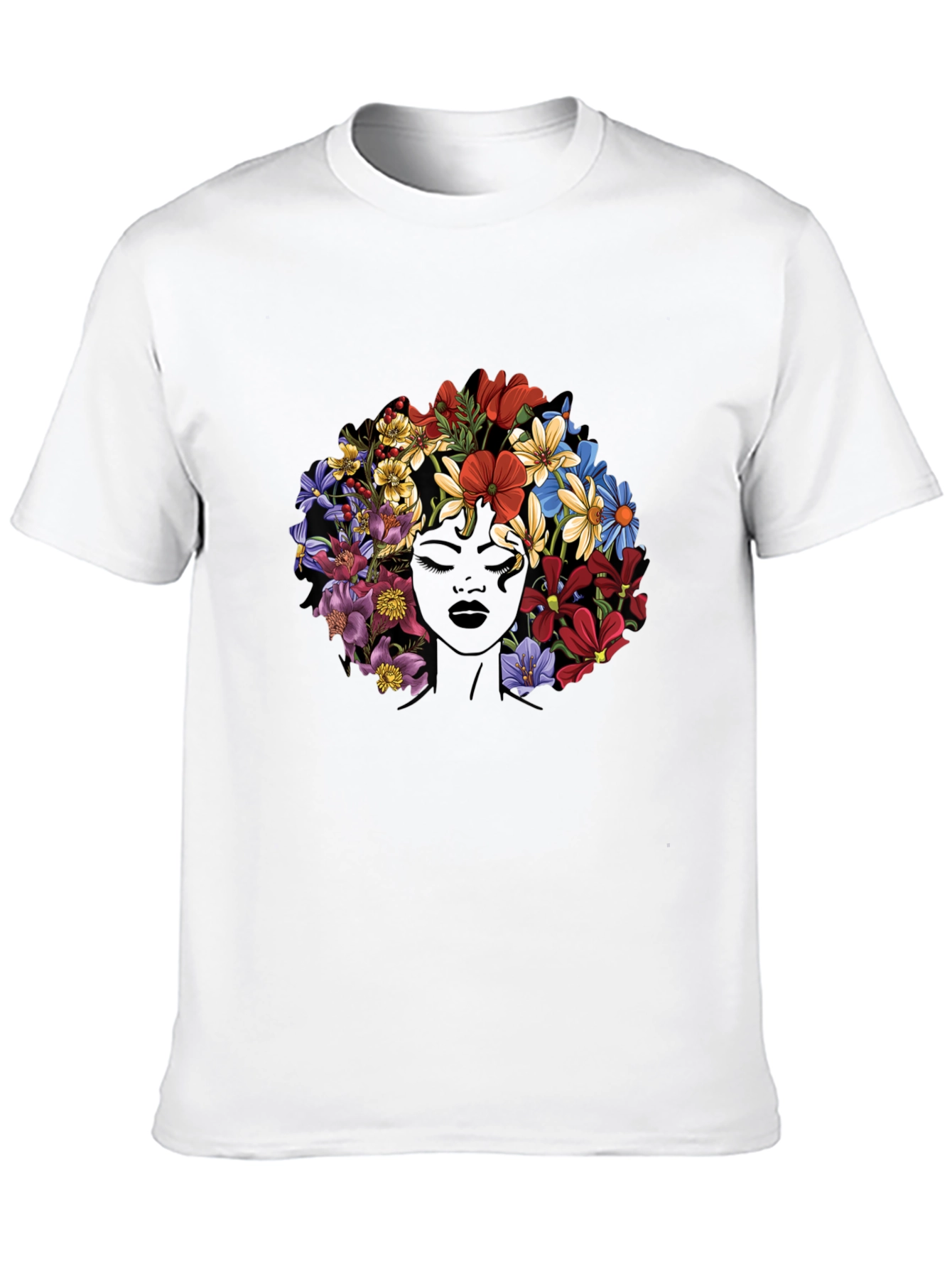 Floral Afro Womens Graphic Tee
