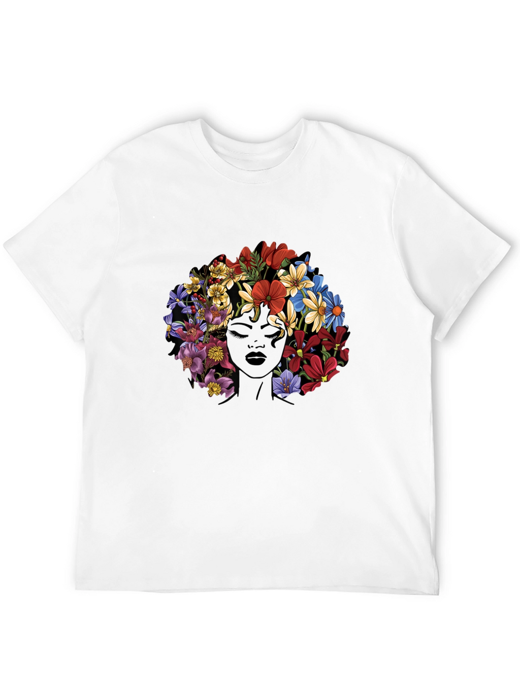Floral Afro Womens Graphic Tee