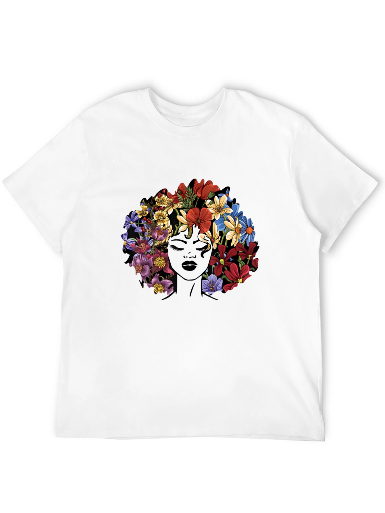 Floral Afro Womens Graphic Tee
