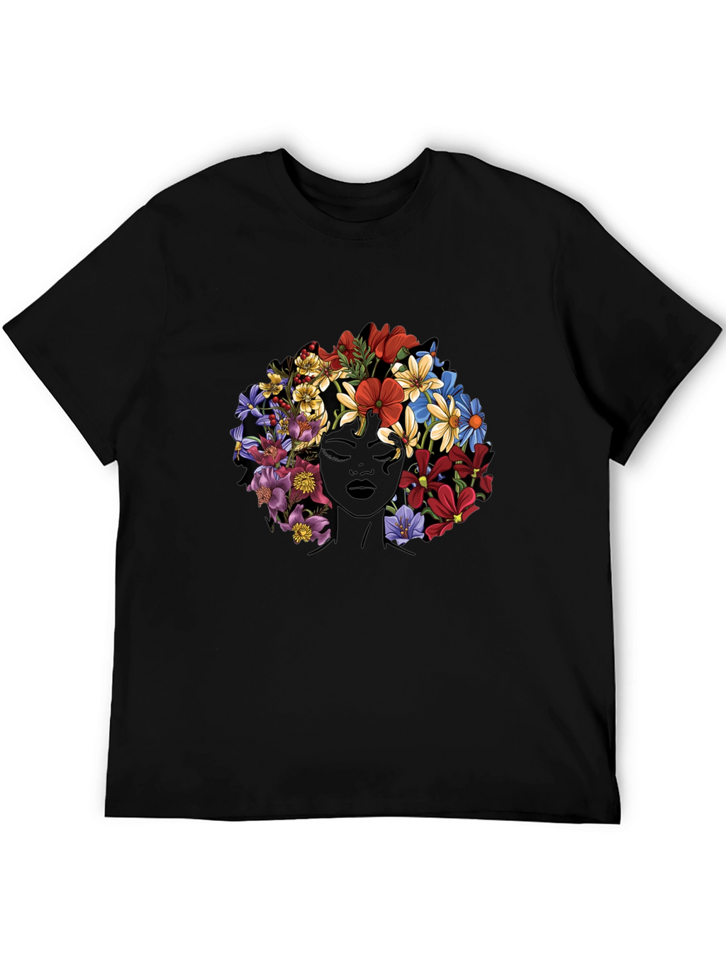 Floral Afro Womens Graphic Tee