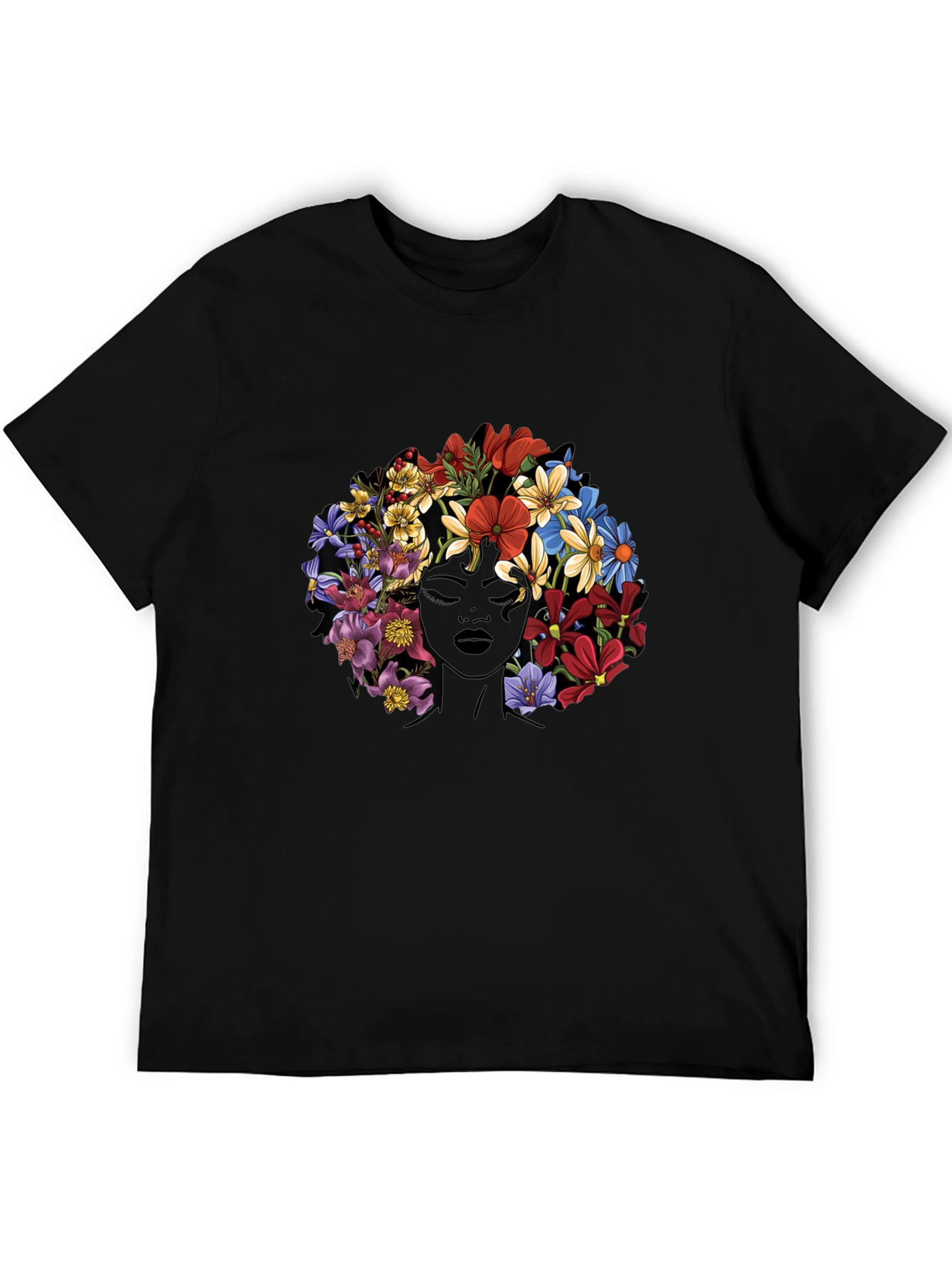Floral Afro Womens Graphic Tee