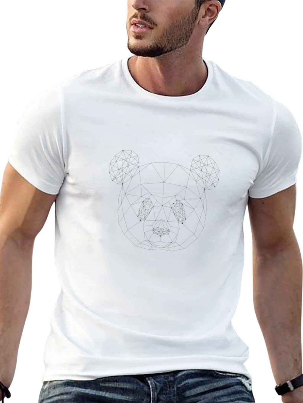Mens Black Panda Graphic Tee
