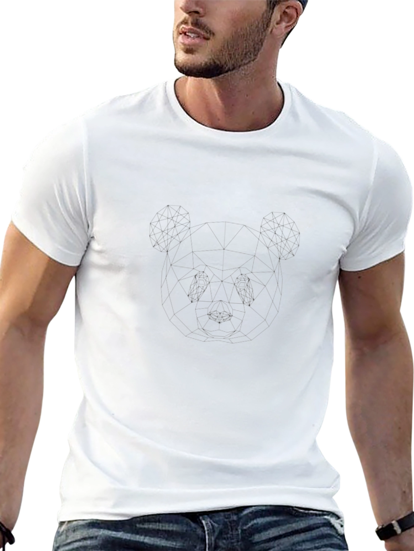 Mens Black Panda Graphic Tee