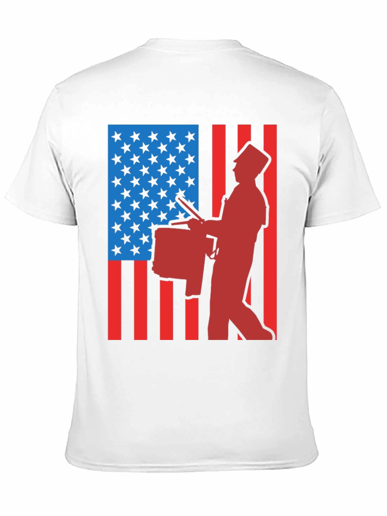 Patriotic Drummer T-Shirt - USA Flag Graphic Tee