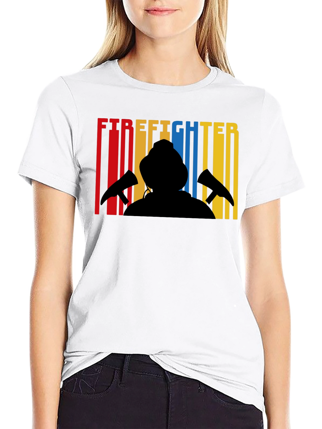 Firefighter Silhouette Graphic T-Shirt