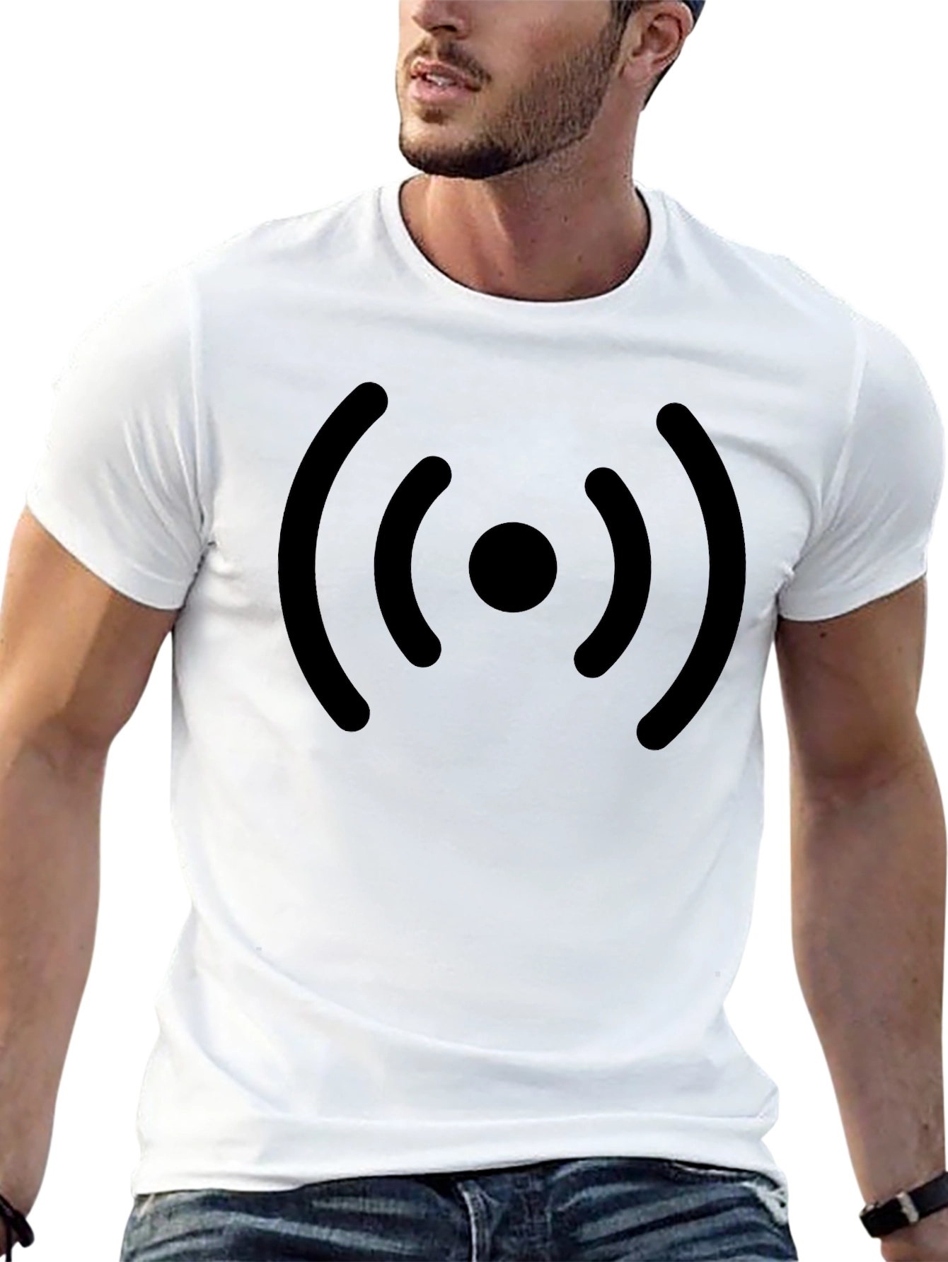 Wireless Signal Graphic T-Shirt - Modern Design