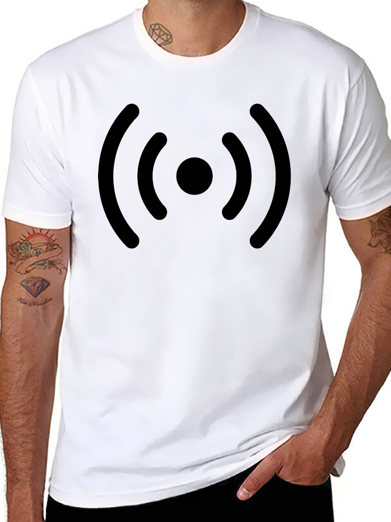 Wireless Signal Graphic T-Shirt - Modern Design
