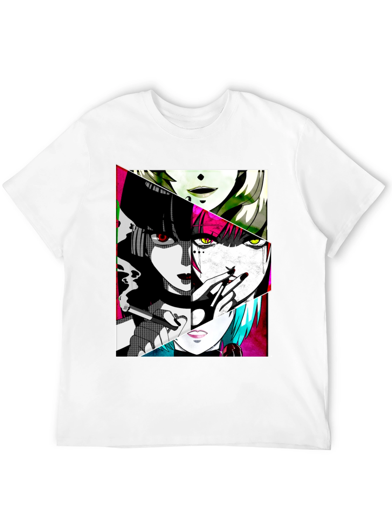 Anime Girl Graphic Tee - Black