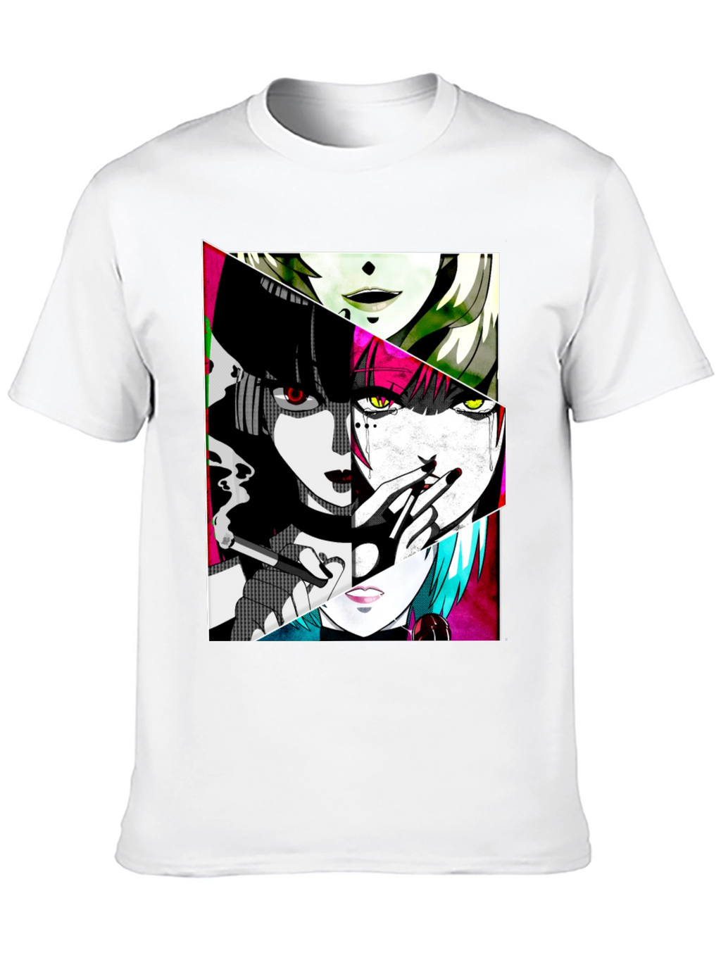 Anime Girl Graphic Tee - Black
