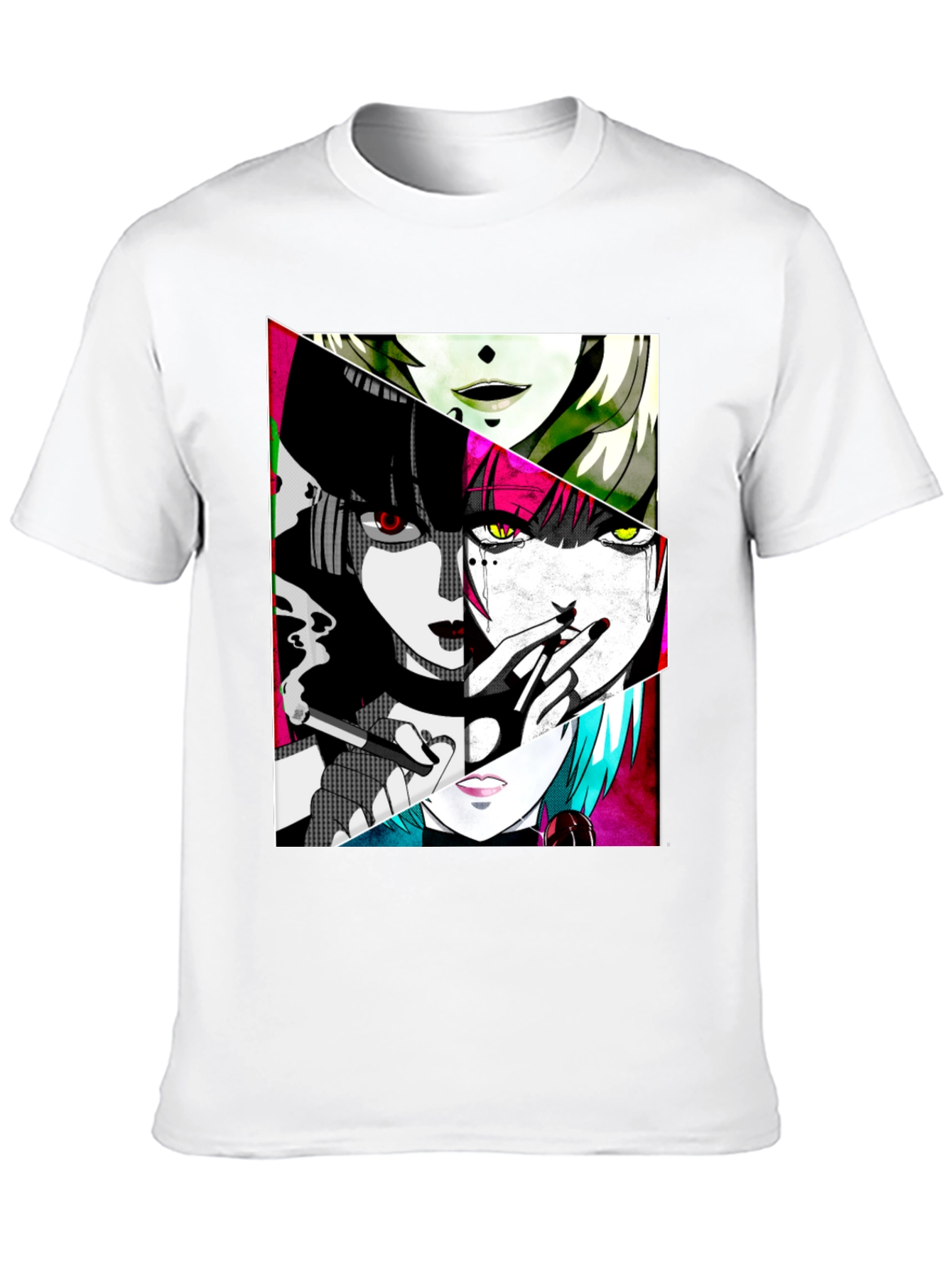 Anime Girl Graphic Tee - Black
